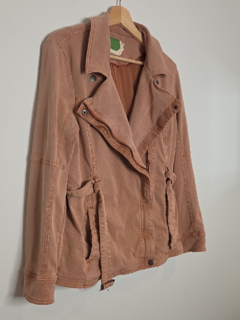 Anthropologie Dusty Rose Utility Jacket with Waist Tie